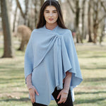 LLS105- Lambswool Draped Shawl- Blue Lifestyle Creative Irish Gifts