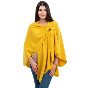 LLS105-911-OS Lambswool Draped Shawl- Yellow Creative Irish Gifts
