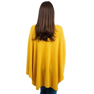 LLS105-911-OS Lambswool Draped Shawl- Yellow Back View Creative Irish Gifts
