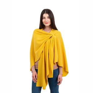 LLS105-911-OS Lambswool Draped Shawl- Yellow Creative Irish Gifts
