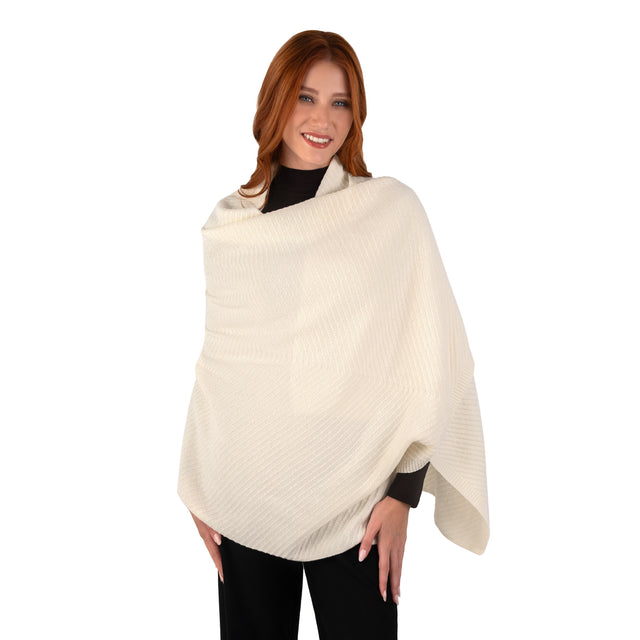 LLS109-900-OS Lambswool Shawl- White Creative Irish Gifts
