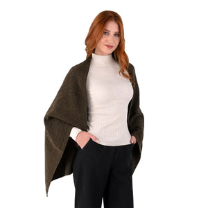 LLS109-902-OS Lambswool Shawl- Army Green Creative Irish Gifts
