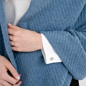 LLS109-904-OS Lambswool Shawl- Blue Close Up Creative Irish Gifts
