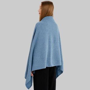 LLS109-904-OS Lambswool Shawl- Dark Blue Back View Creative Irish Gifts
