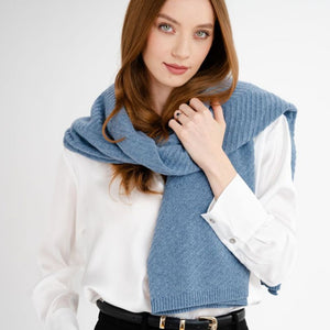 LLS109-904-OS Lambswool Shawl- Dark Blue Creative Irish Gifts
