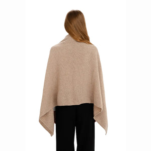 LLS109-906-OS Lambswool Shawl- Brown Back View Creative Irish Gifts
