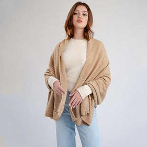 LLS109-907-OS Lambswool Shawl- Camel Creative Irish Gifts
