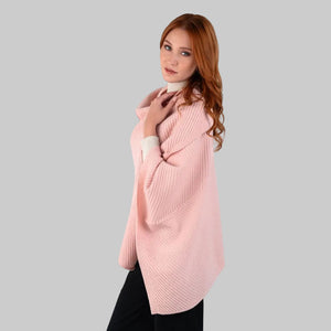 LLS109-908-OS Lambswool Shawl- Side View Pink Studio Creative Irish Gifts
