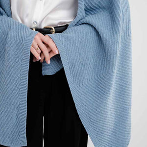LLS109-909-OS Lambswool Shawl- studio Light Blue Creative Irish Gifts
