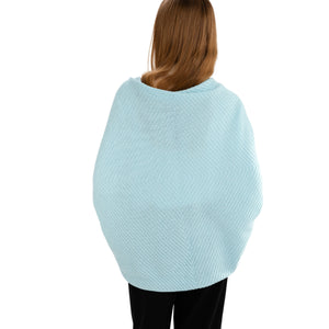 LLS109-910-OS Lambswool Shawl- Aqua Back View Creative Irish Gifts
