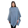 LLS110-904-OS Lambswool Aran Knit Poncho- Dark Blue Creative Irish Gifts
