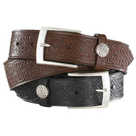 LR-9733-BRN Handcrafted Genuine Leather Celtic Knot Belt, Brown Creative Irish Gifts
