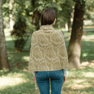 LS104-402-OS Newgrange Fern Shawl- Brown Back View Creative Irish Gifts
