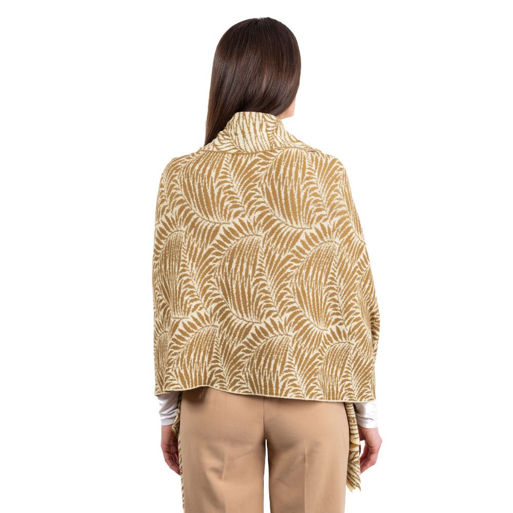 LS104- Newgrange Fern Shawl- Brown Back View Creative Irish Gifts
