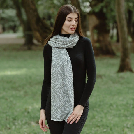 LS104-403-OS Newgrange Fern Shawl- Grey Creative Irish Gifts
