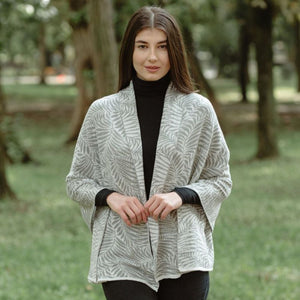 LS104- Newgrange Fern Shawl- Grey Lifestyle Creative Irish Gifts
