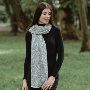 LS104- Newgrange Fern Shawl- Grey Lifestyle Creative Irish Gifts
