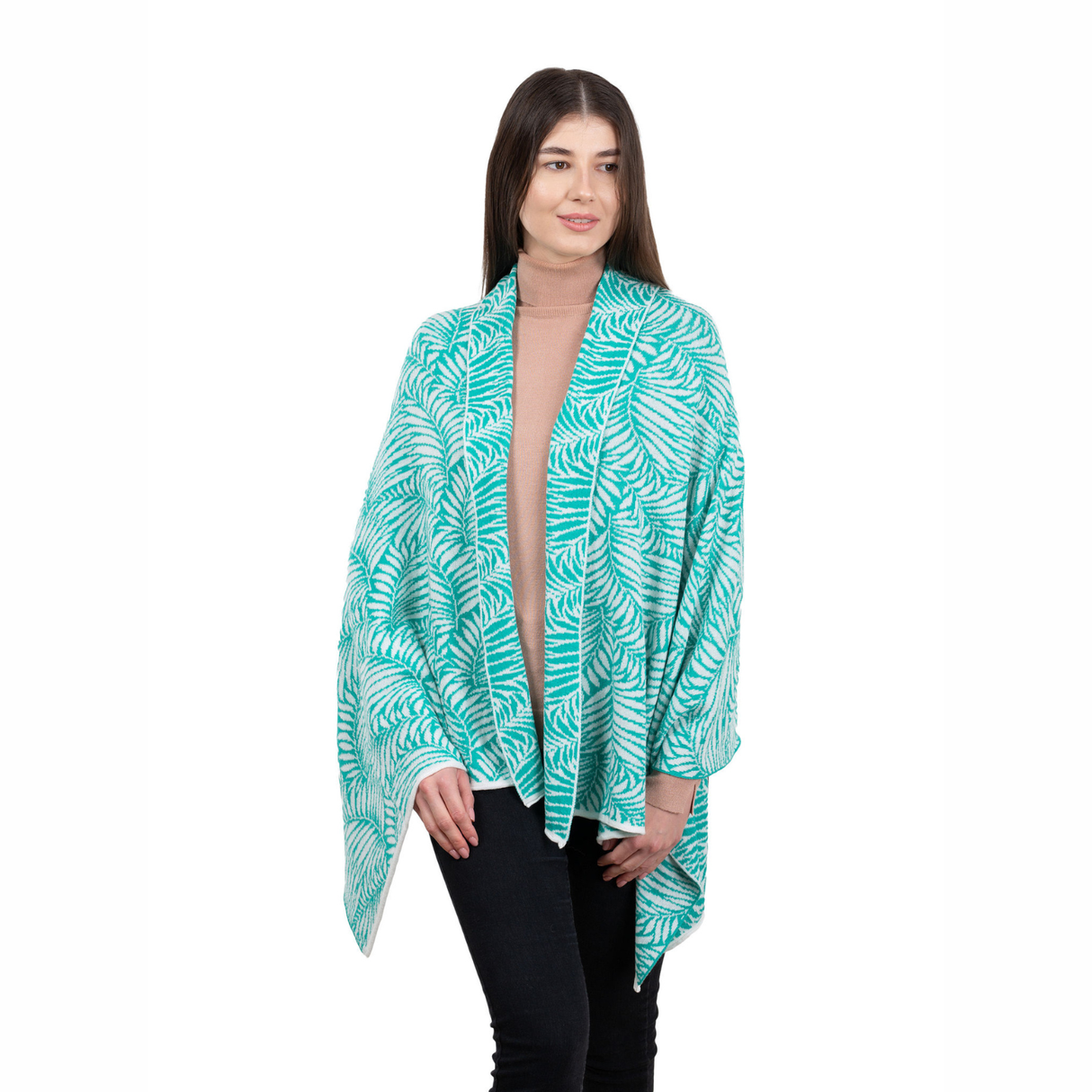 LS104-404-OS Newgrange Fern Shawl- Green Creative Irish Gifts
