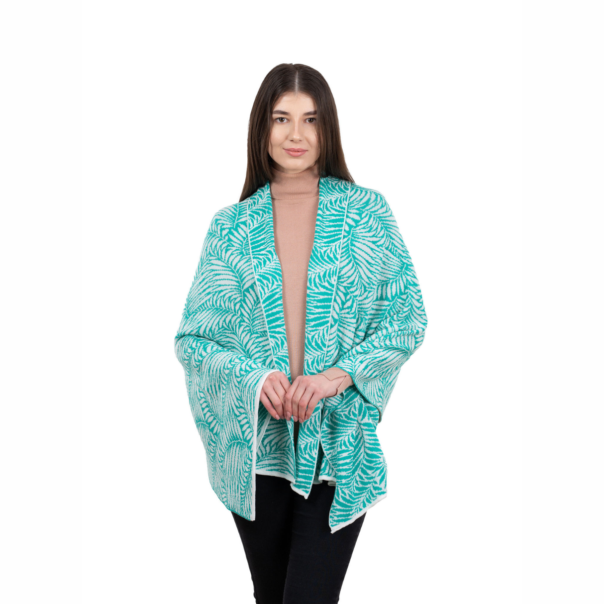 LS104-404-OS Newgrange Fern Shawl- Green Creative Irish Gifts
