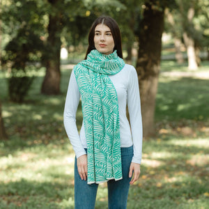 LS104-404-OS Newgrange Fern Shawl- Green Creative Irish Gifts
