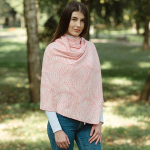 LS104-408 Newgrange Fern Shawl- Pink Creative Irish Gifts
