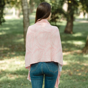LS104-408 Newgrange Fern Shawl- Pink Back View Creative Irish Gifts
