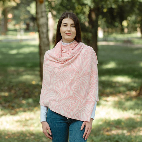 LS104- Newgrange Fern Shawl- Pink Lifestyle Creative Irish Gifts
