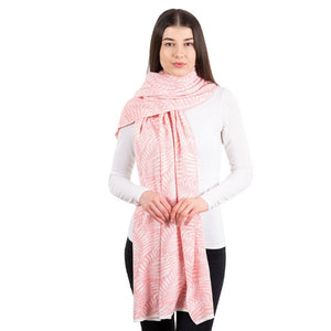 LS104- Newgrange Fern Shawl- Pink Front View Creative Irish Gifts
