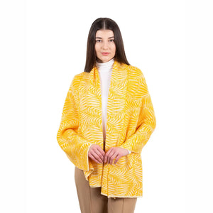 LS104-411-OS Newgrange Fern Shawl- Yellow Creative Irish Gifts
