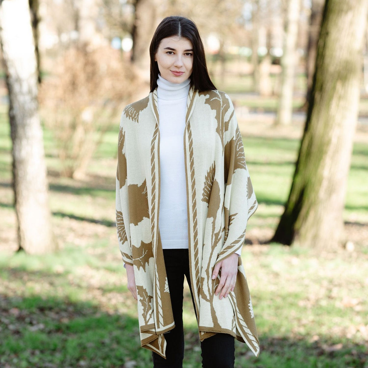 Scottish Thistle Shawl- Fawn Brown Creative Irish Gifts
