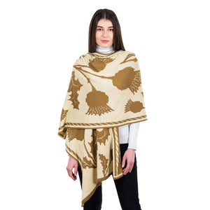 LS106-402-OS Thistle Shawl- Brown Creative Irish Gifts
