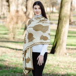 LS106-402-OS Thistle Shawl- Brown Lifestyle Creative Irish Gifts
