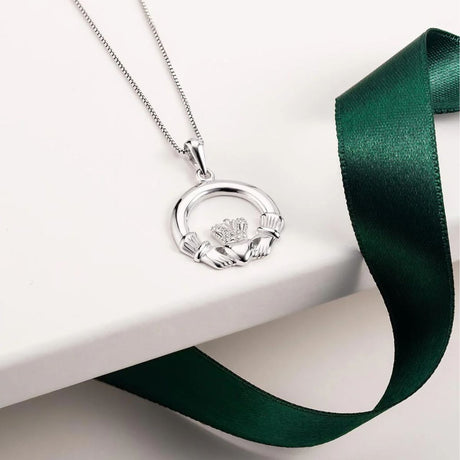 Copy of Sterling Silver Small Claddagh Necklace Creative Irish Gifts