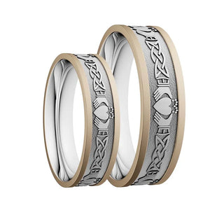 Ladies Silver and 10K Claddagh Wedding Band studio Creative Irish Gifts
