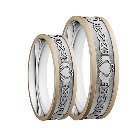 Ladies Silver and 10K Claddagh Wedding Band studio Creative Irish Gifts