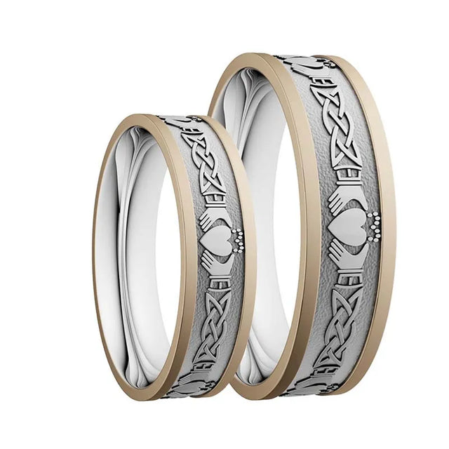 Ladies Silver and 10K Claddagh Wedding Band studio Creative Irish Gifts