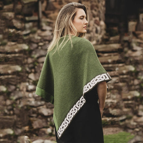 Ladies' Lambswool Celtic Weave Cape - Exclusive - Creative Irish Gifts