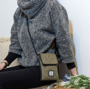 Ladies Harris Tweed Small Crossbody Bag Country Green Creative Irish Gift