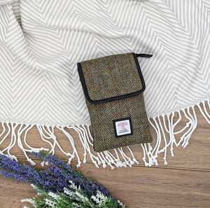 Ladies Harris Tweed Small Crossbody Bag Green Creative Irish Gift