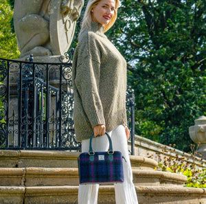 Handwoven Harris Tweed & Leather Hand Bag Baird Lifestyle Creative Irish Gift