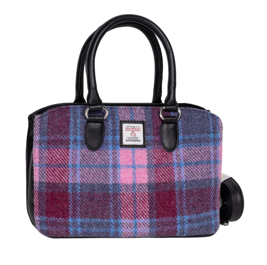 Handwoven Harris Tweed & Leather Hand Bag Pink Creative Irish Gift