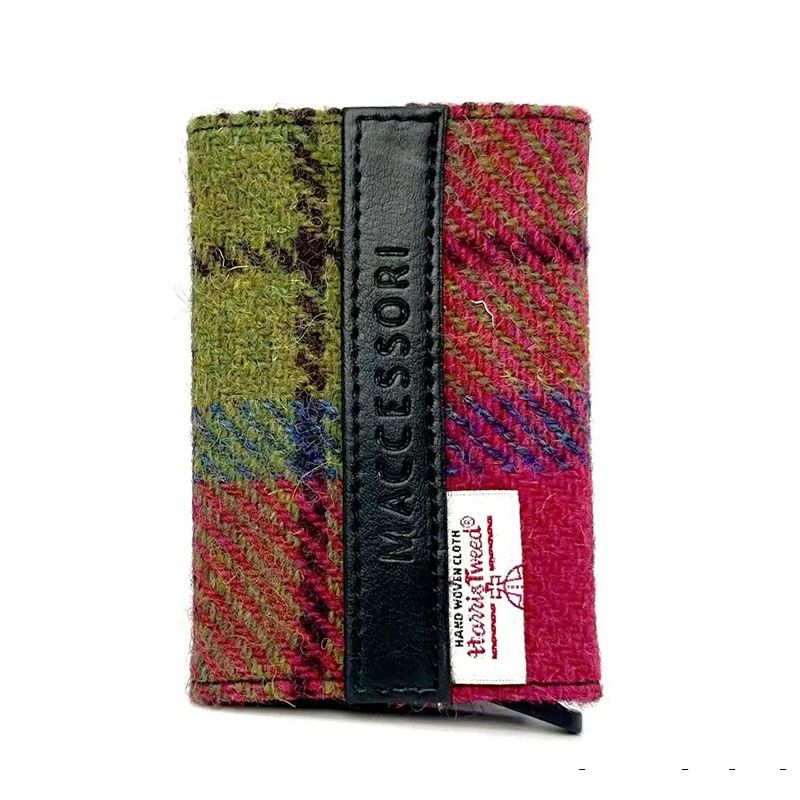 MCS-CB2412 Handcrafted Harris Tweed & Vegan Leather Card Holder, studio Creative Irish Gifts