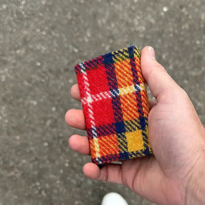MCS-CB2412 Handcrafted Harris Tweed & Vegan Leather Card Holder, Saffron Lifestyle Creative Irish Gifts