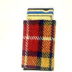 MCS-CB2412 Handcrafted Harris Tweed & Vegan Leather Card Holder, Saffron Creative Irish Gifts