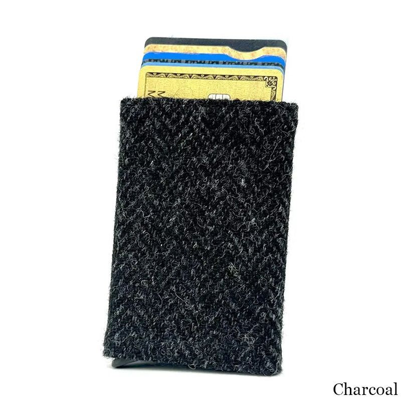 MCS-CB2412-L006J Handcrafted Harris Tweed & Vegan Leather Card Holder Creative Irish Gifts.com