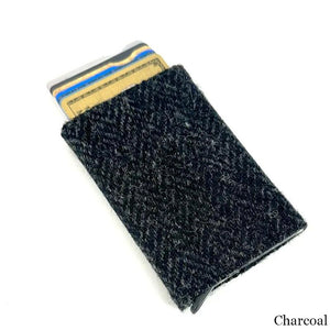 MCS-CB2412-L006J Handcrafted Harris Tweed & Vegan Leather Card Holder Creative Irish Gifts.com