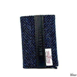 MCS-CB2412-SP516 Handcrafted Harris Tweed & Vegan Leather Card Holder, Navy Back Creative Irish gift