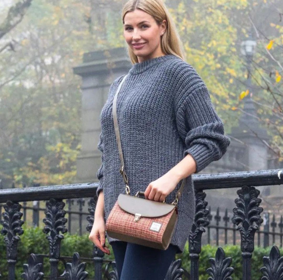 Harris Tweed and Vegan Leather Handbag Maple Lifestyle Creative Irish Gift