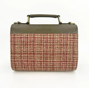 Harris Tweed and Vegan Leather Handbag Maple Back View Creative Irish Gift