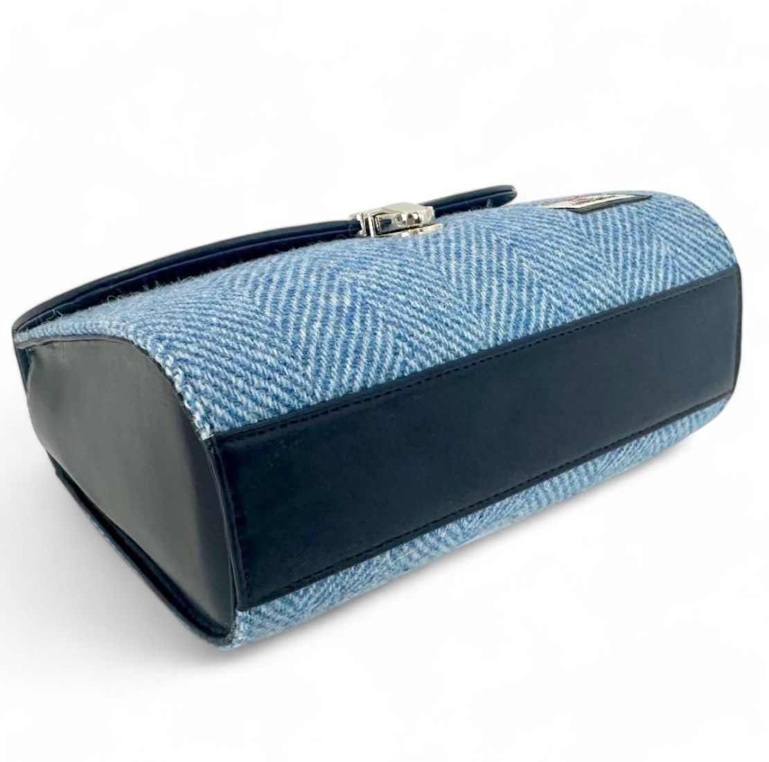 Harris Tweed and Vegan Leather Handbag Sky Blue Creative Irish Gift